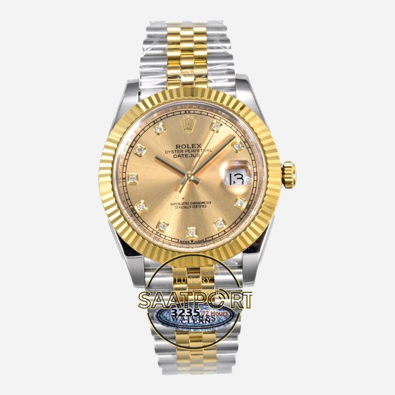 Rolex Datejust 126333 Clean Factory 41mm Taşlı Şampanya Kadran 904L Jubilee 3235 Super Clone ETA (1) Rolex Datejust 126333 Clean Factory 41mm Taşlı Şampanya Kadran 904L Jubilee 3235 Super Clone ETA