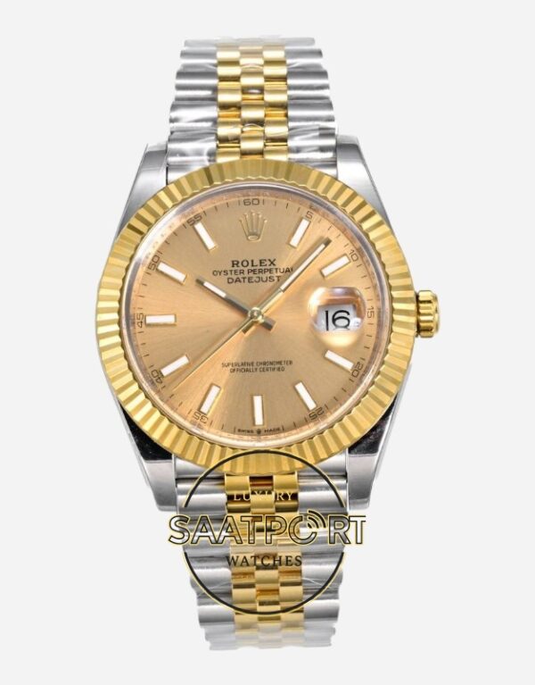 Rolex Datejust 126333 Vs Factory 41mm Şampanya Kadran 904L Jubilee 3235 Super Clone ETA