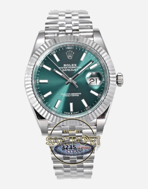 Rolex Datejust 126334 Clean Factory 41mm Nane Yeşili Kadran 904L Jubilee 3235 Super Clone ETA