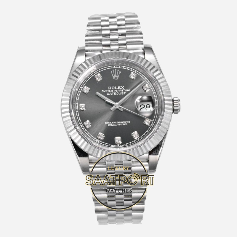 Rolex Datejust 126334 Vsf Factory 41mm Taşlı Siyah Arduvaz Kadran 904L Jubilee 3235 Super Clone ETA Rolex Datejust 126334 Vsf Factory 41mm Taşlı Siyah Arduvaz Kadran 904L Jubilee 3235 Super Clone ETA