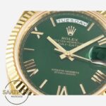 Rolex Day Date 228238 Roma Rakamlı Yeşil Kadran 40mm Full Gold 904L Çelik Super Clone ETA