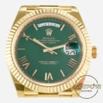 Rolex Day Date 228238 Roma Rakamlı Yeşil Kadran 40mm Full Gold 904L Çelik Super Clone ETA
