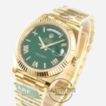 Rolex Day Date 228238 Roma Rakamlı Yeşil Kadran 40mm Full Gold 904L Çelik Super Clone ETA
