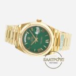 Rolex Day Date 228238 Roma Rakamlı Yeşil Kadran 40mm Full Gold 904L Çelik Super Clone ETA