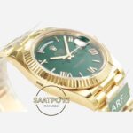 Rolex Day Date 228238 Roma Rakamlı Yeşil Kadran 40mm Full Gold 904L Çelik Super Clone ETA