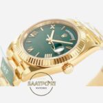 Rolex Day Date 228238 Roma Rakamlı Yeşil Kadran 40mm Full Gold 904L Çelik Super Clone ETA