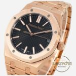 Audemars Piguet 15510OR Royal Oak 41mm DDF Full Rose Factory Grande Tapisserie Black Dial 4302 Super Clone ETA