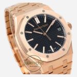 Audemars Piguet 15510OR Royal Oak 41mm DDF Full Rose Factory Grande Tapisserie Black Dial 4302 Super Clone ETA