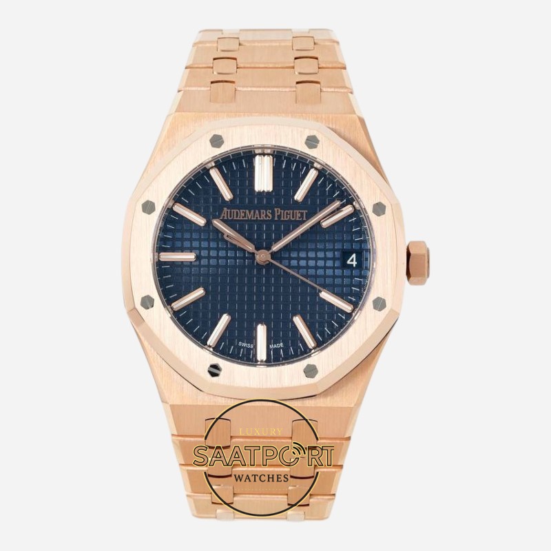 Audemars Piguet 15510OR Royal Oak 41mm DDF Full Rose Factory Grande Tapisserie Blue Dial 4302 Super Clone ETA (1) Audemars Piguet 15510OR Royal Oak 41mm DDF Full Rose Factory Grande Tapisserie Blue Dial 4302 Super Clone ETA