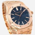 Audemars Piguet 15510OR Royal Oak 41mm DDF Full Rose Factory Grande Tapisserie Blue Dial 4302 Super Clone ETA