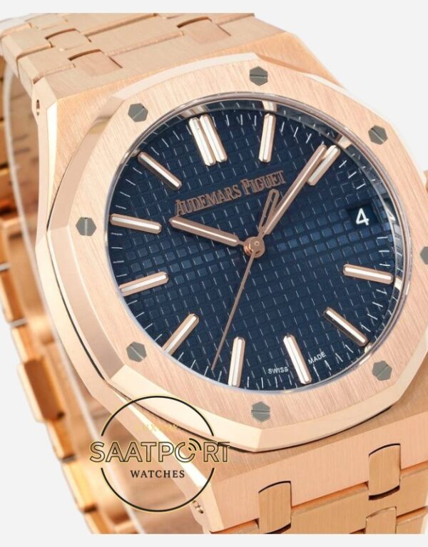 Audemars Piguet 15510OR Royal Oak 41mm DDF Full Rose Factory Grande Tapisserie Blue Dial 4302 Super Clone ETA
