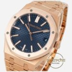 Audemars Piguet 15510OR Royal Oak 41mm DDF Full Rose Factory Grande Tapisserie Blue Dial 4302 Super Clone ETA