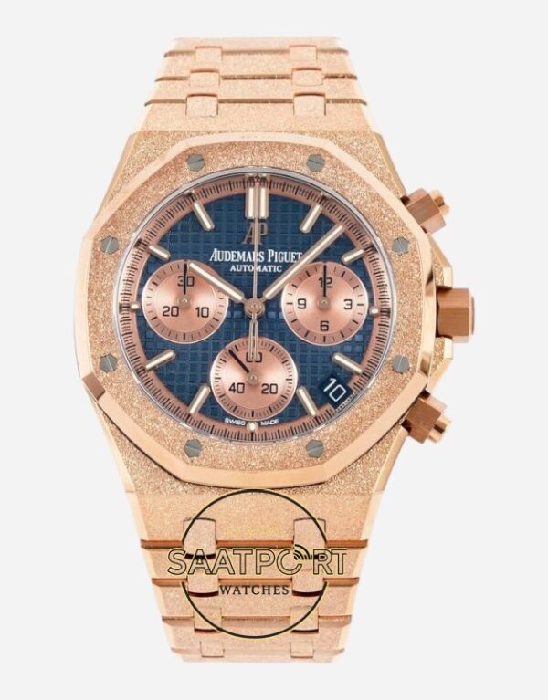 Audemars Piguet 26239OR Royal Oak 41mm Full Rose DDF Factory Grande Tapisserie Mavi Kadran 4401 Super Clone ETA