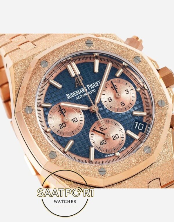 Audemars Piguet 26239OR Royal Oak 41mm Full Rose DDF Factory Grande Tapisserie Mavi Kadran 4401 Super Clone ETA