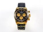 Rolex Daytona 40mm 126518 Black Yellow Gold Oysterflex ERF Factory Eta Saat karşıdan görünüm