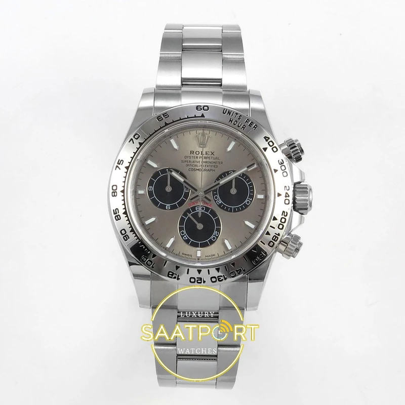 01-108 Rolex Daytona 40mm 126509 Gray Black BTF Factory Eta Saat karşıdan görünüm
