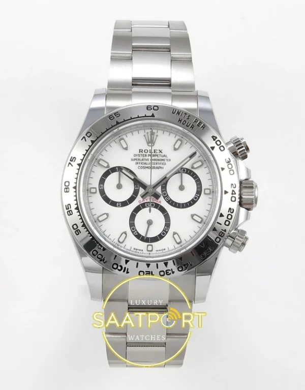 Rolex Daytona 40mm 126509 White BTF Factory Eta Saat karşıdan görünüm