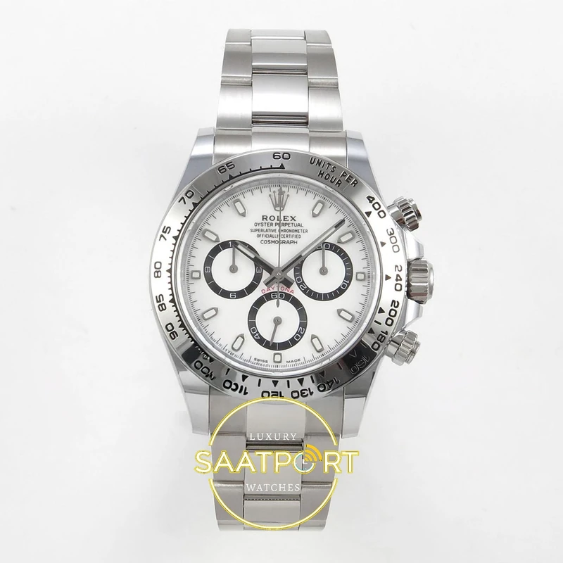 01-109 Rolex Daytona 40mm 126509 White BTF Factory Eta Saat karşıdan görünüm