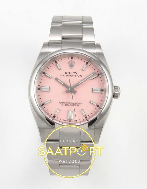 Rolex Oyster Perpetual 36 126000 Pink Dial VSF Factory Super Clone ETA karşıdan görünüm
