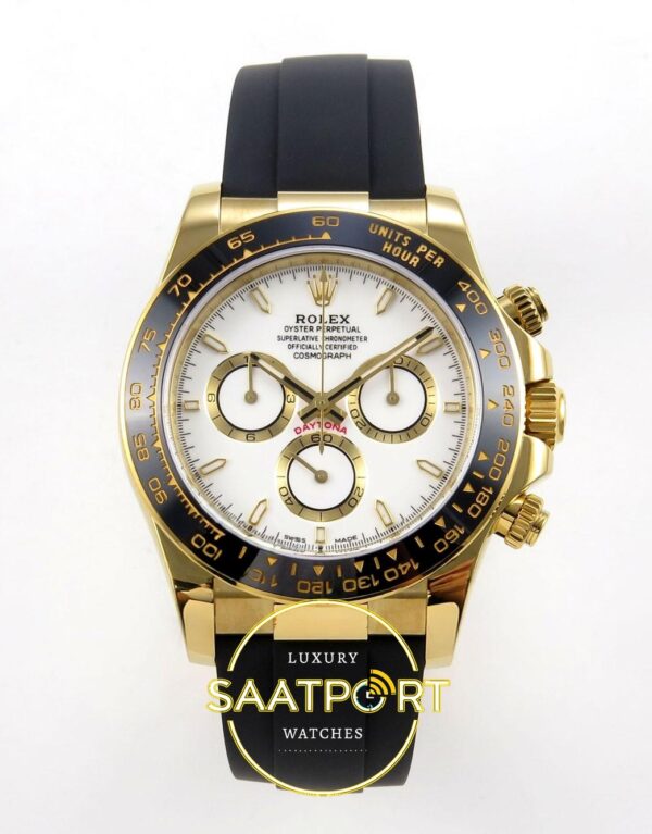 Rolex Daytona 40mm 126518 White Oysterflex ZF Factory Eta Saat karşıdan görünüm