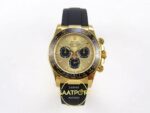 Rolex Daytona 40mm 126518 Yellow Gold Black Subdial Oysterflex ZF Factory Eta Saat karşıdan görünüm