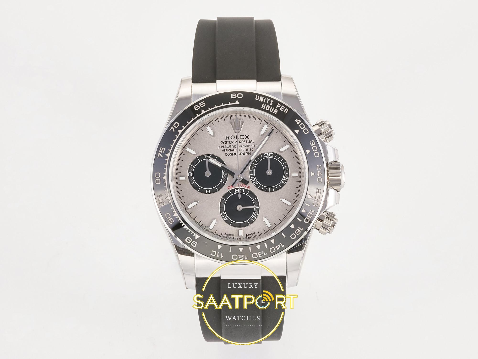 01-123 Rolex Daytona 40mm 126519 Gray Oysterflex ARF Factory Eta Saat karşıdan görünüm