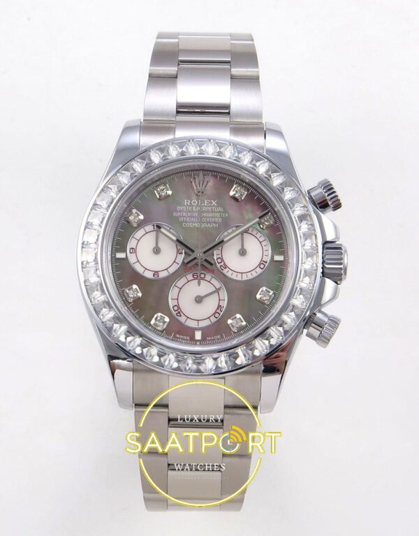 Rolex Daytona 40mm 126599TBR White MOP Steel Bracelet QF Factory Eta Saat karşıdan görünüm
