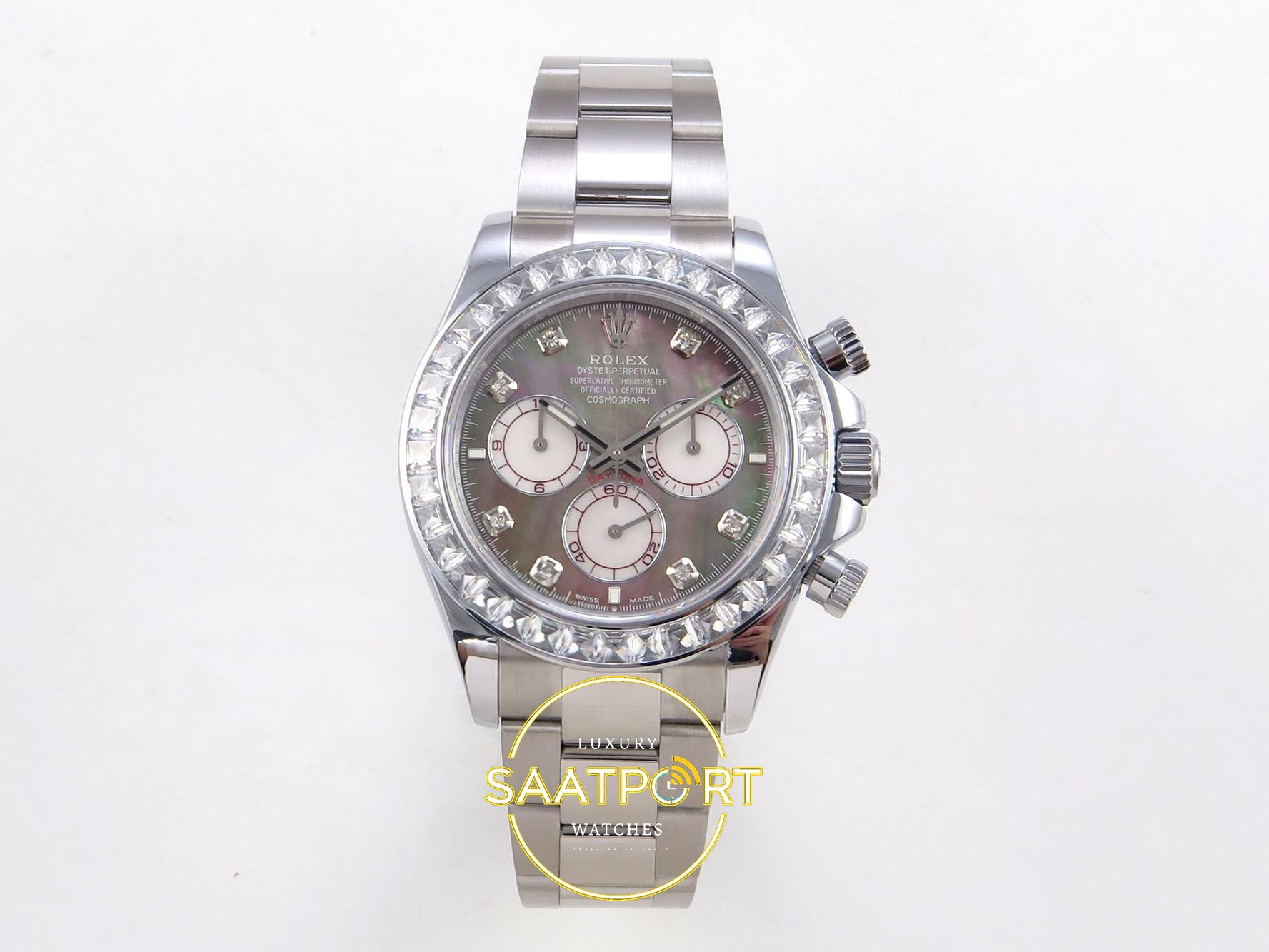 01-134 Rolex Daytona 40mm 126599TBR White MOP Steel Bracelet QF Factory Eta Saat karşıdan görünüm