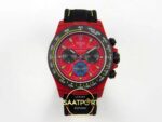Rolex Daytona DIW Red Carbon Iron Man Red Dial Black Nylon Eta Saat karşıdan görünüm