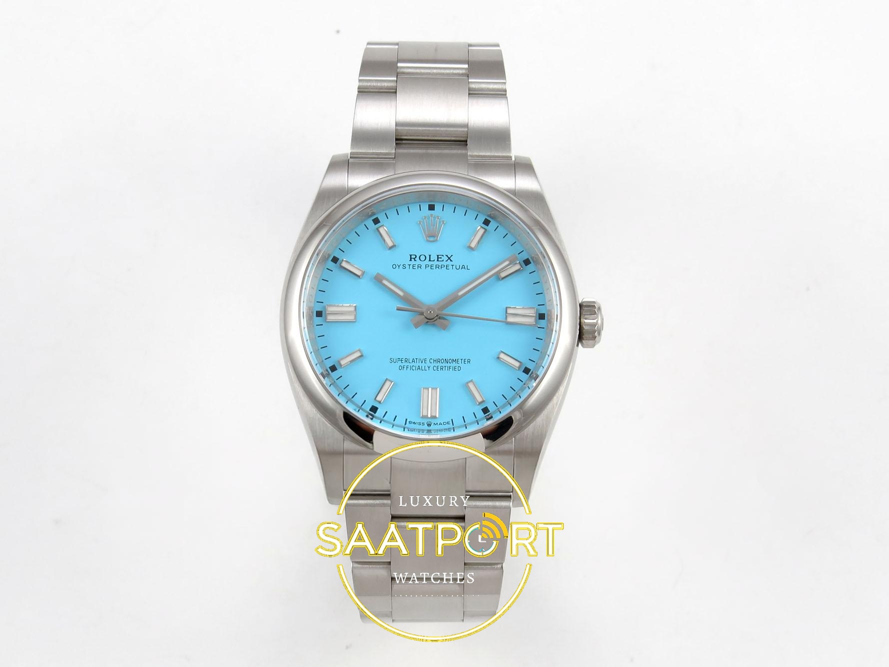 01-15 Rolex Oyster Perpetual 41mm 124300 Tiffany Dial VSF Factory Super Clone ETA karşıdan görünüm
