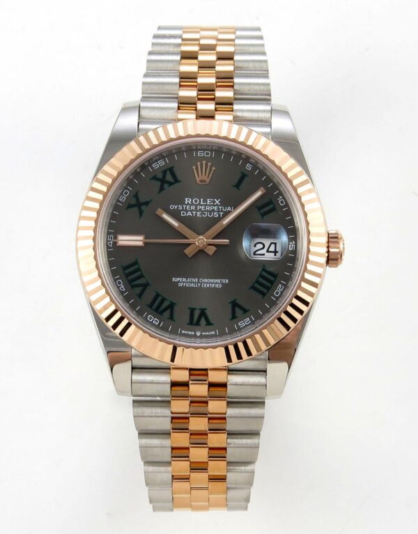 Rolex Datejust 41mm 126331 Gray Roman Dial Jubilee VSF Factory Eta Saat karşıdan görünüm