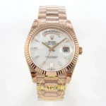 Rolex Day Date 228235 Beyaz Sedef Taşlı Kadran 40mm VSF V2 Eta Saat karşıdan görünüm