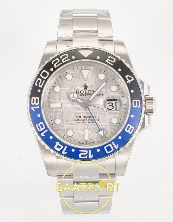 GMT Meteorit Batman Blaken Mavi Oyster ARF karşıdan görünüm