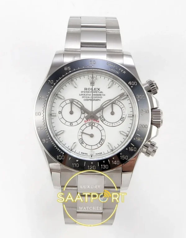 Rolex Daytona 40mm 126502 White QF Factory Eta Saat karşıdan görünüm