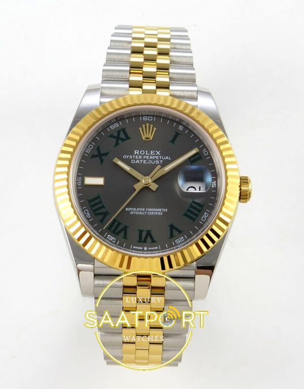Rolex Datejust 41mm 126333 Gray Roman Dial Jubilee VSF V3 Eta Saat karşıdan görünüm