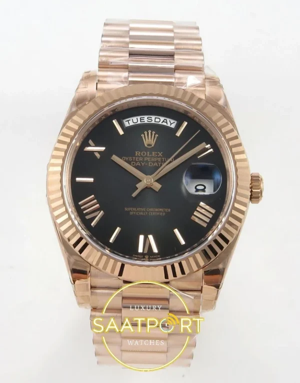 Rolex Day Date 228235 Gri Ombre Roma 40mm VSF V2 karşıdan görünüm