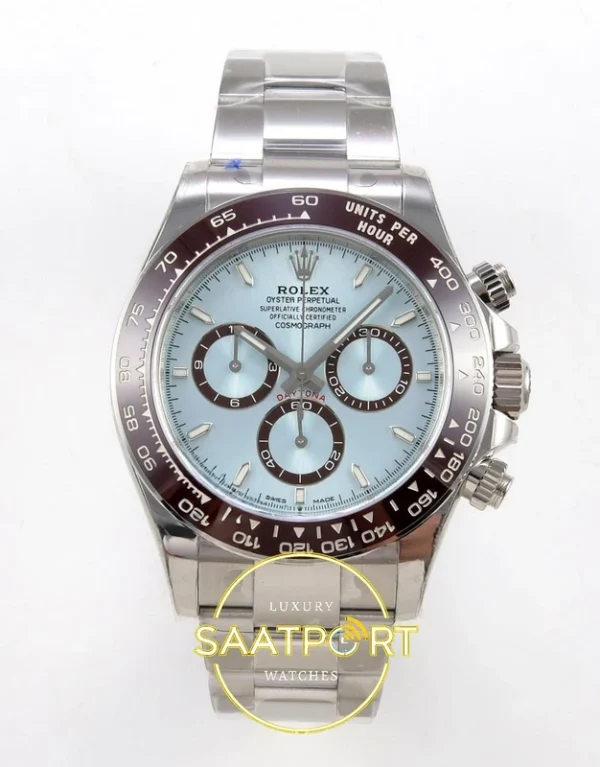 Rolex Daytona 40mm 126506 Ice Blue Stick VSF Factory V3 Eta Saat karşıdan görünüm