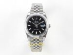 Rolex Datejust 41mm 126334 Black Stick Dial Jubilee VSF V3 Eta Saat karşıdan görünüm