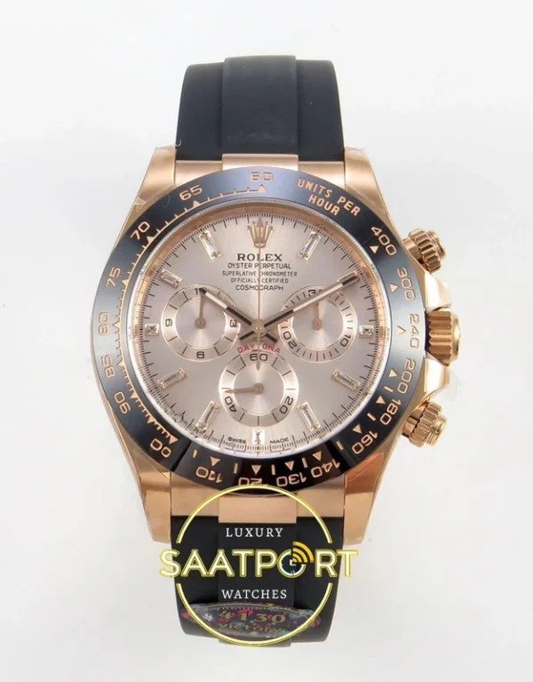 Rolex Daytona 40mm 116515 Rose Gold Crystal VF Factory Eta Saat karşıdan görünüm