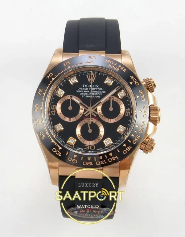Rolex Daytona 40mm 116515 Black Diamonds VF Factory Eta Saat karşıdan görünüm