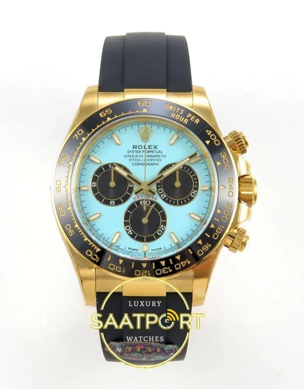 Rolex Daytona 40mm 126518 Tiffany Blue VF Factory Eta Saat karşıdan görünüm