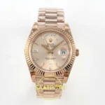 Rolex Day Date 228235 Rose Taşlı Kadran 40mm VSF V2 karşıdan görünüm