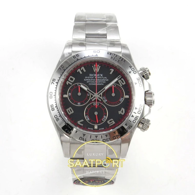 01-51 Rolex Daytona 40mm 116509 Black Numeral VF Factory Eta Saat karşıdan görünüm