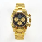 Rolex Daytona 40mm 126508 Black Yellow Gold Subdial QF Factory Eta Saat karşıdan görünüm
