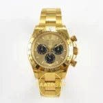 Rolex Daytona 40mm 126508 Yellow Gold Black Yellow Gold QF Factory Eta Saat karşıdan görünüm