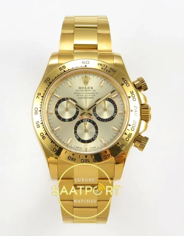 Rolex Daytona 40mm 126508 Yellow Gold QF Factory Eta Saat karşıdan görünüm