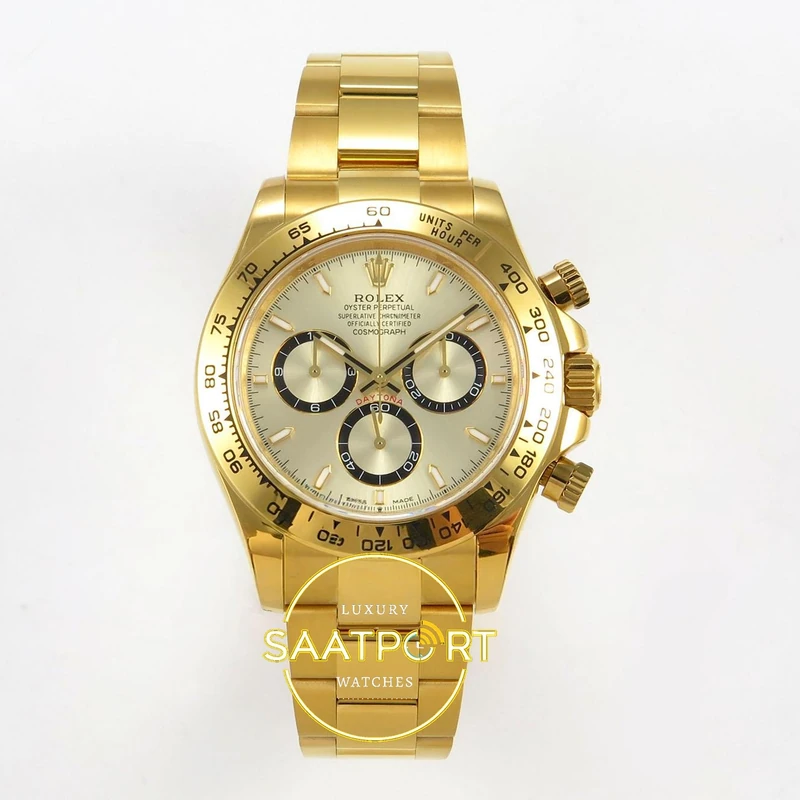 01-54 Rolex Daytona 40mm 126508 Yellow Gold QF Factory Eta Saat karşıdan görünüm