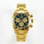 Rolex Daytona 40mm 126508 Green Yellow Gold QF Factory Eta Saat karşıdan görünüm