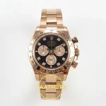 Rolex Daytona 40mm 126505 Black Rose Gold Diamonds Rose Gold QF Factory Eta Saat karşıdan görünüm