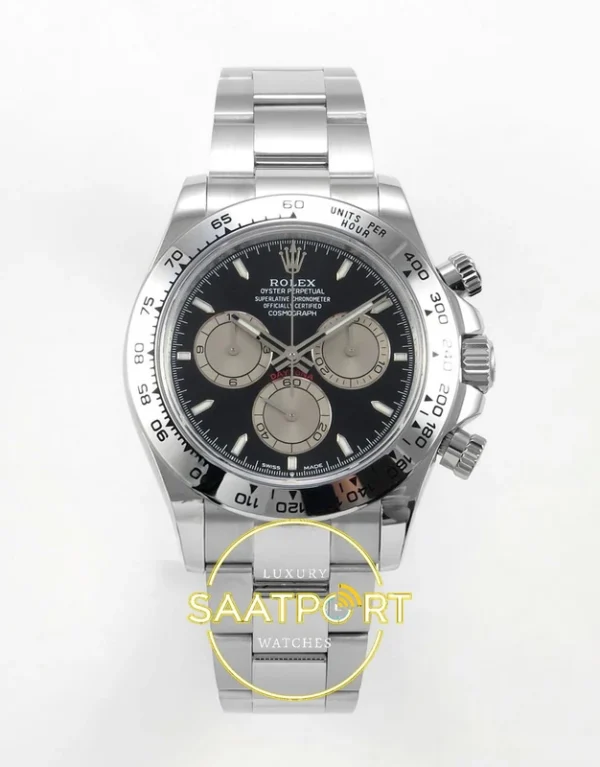 Rolex Daytona 40mm 126509 Black Silver QF Factory Eta Saat karşıdan görünüm